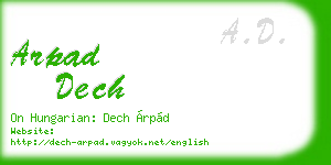 arpad dech business card
